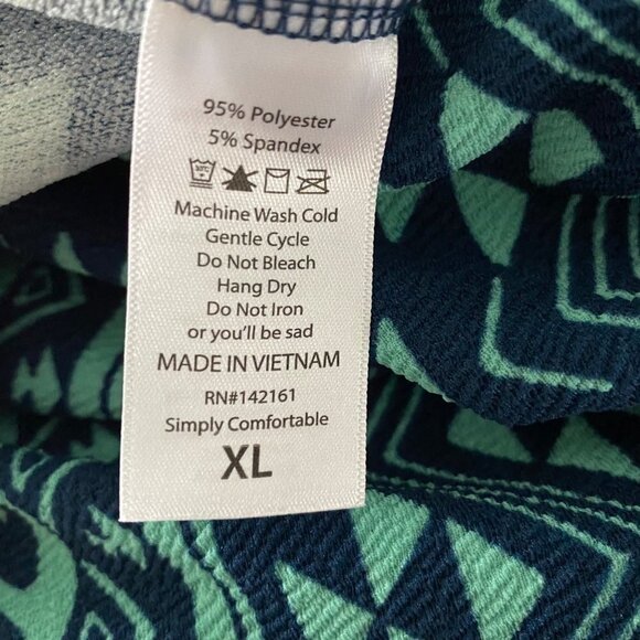 LulaRoe Amelia Dress with Pockets Blue Green XL NEW with Tags - Picture 9 of 12